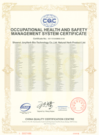 Occupationl health and Safety Management System certificate